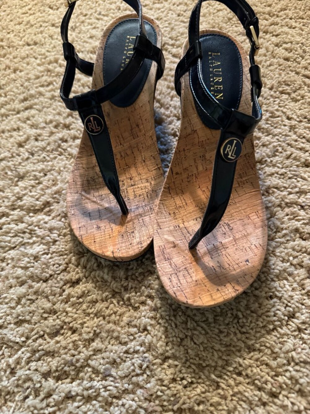 Ralph Lauren Black Wedge Sandal
